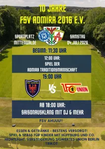 10 Jahre FSV Admira 2016 e.V. – Das große Jubiläum! 🎉⚽